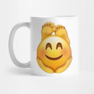 giggles and kicks feet emoji Mug